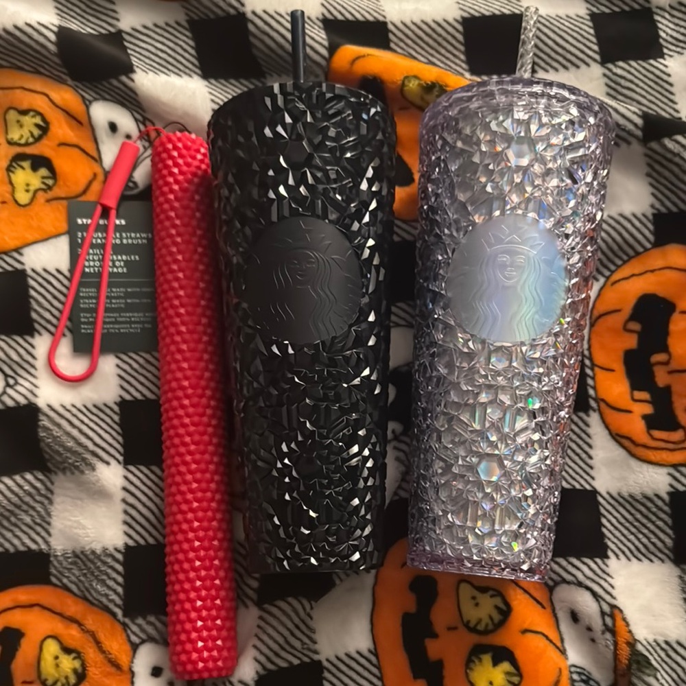 Starbucks Black and Iridescent Studded Tumblers